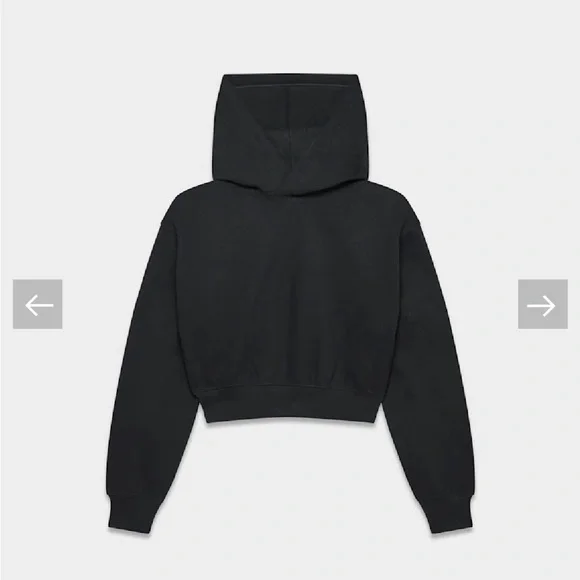 Zara Black Cropped Sweater with Hoodie - Picture 3 of 5